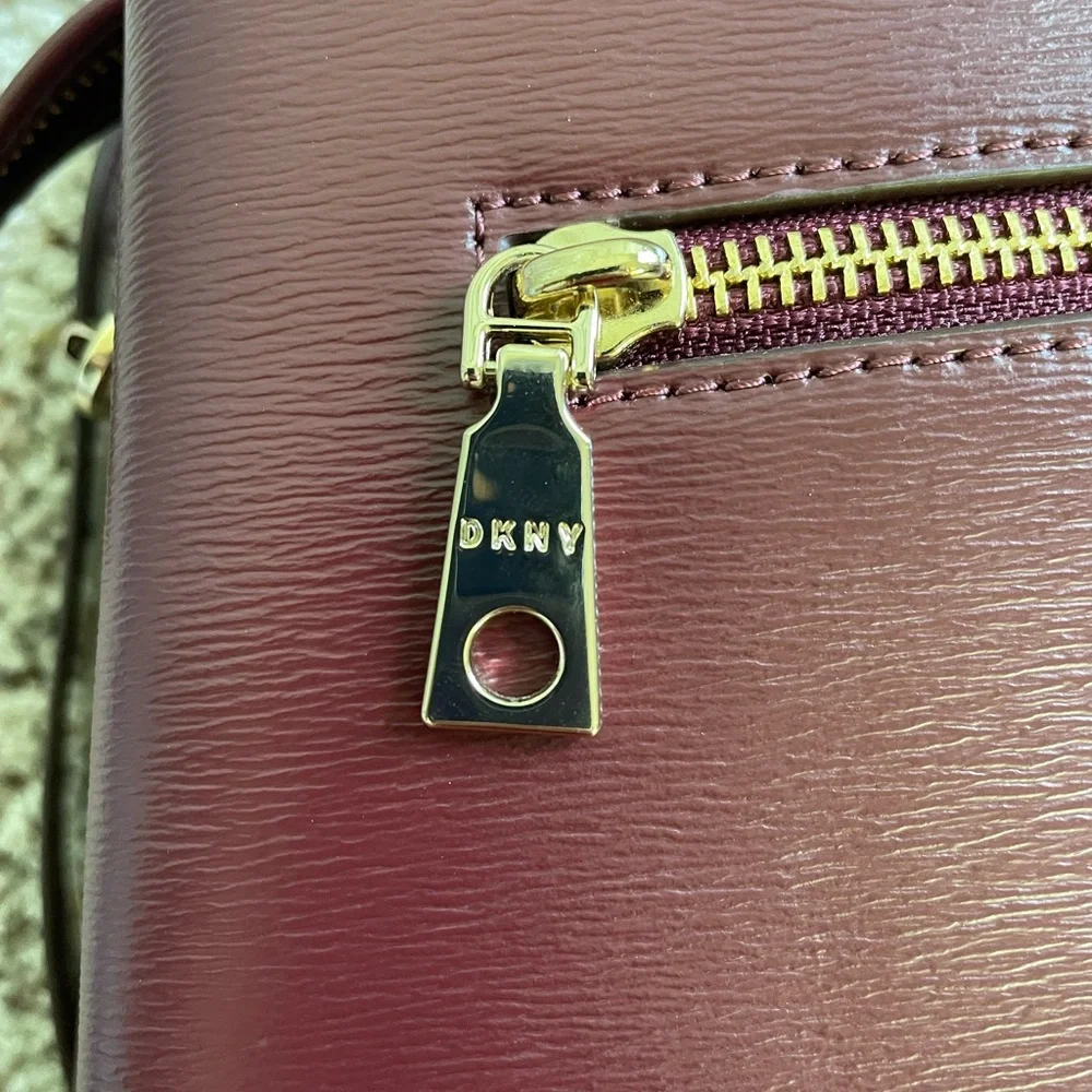 DKNY Red Leather Paige Dome Satchel NWOT - Picture 7 of 10